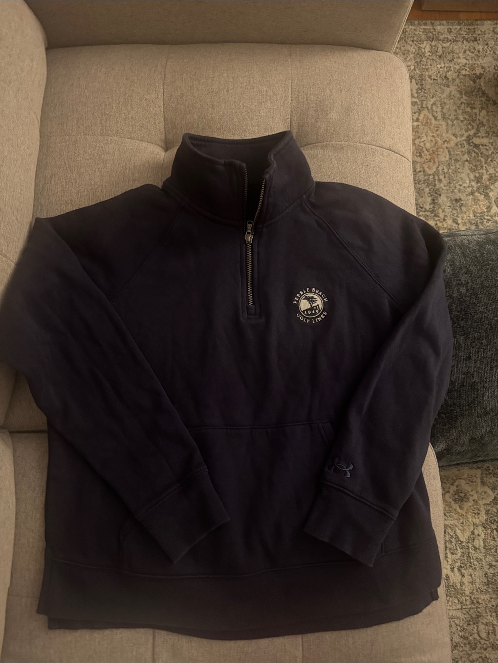 Pebble beach golf links Under Armour Dark Navy Quarter-Zip Pullover